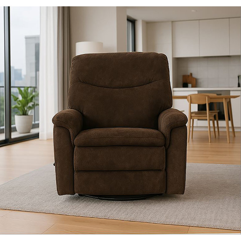 Fauteuil inclinable pivotant Gellar, bouleau, Chocolat