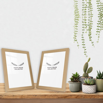 Ensemble de 2 cadres photo Chiu, couleur naturelle, 5,9 x 8,3 pouces | 100% plastique durable, largeur du cadre: 0,8 po | Idéal pour la décoration intérieure, afficher des souvenirs chéris avec style et polyvalence
