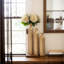 Hauts vases et pots de centre de 34 pouces avec ensemble de 3 vases de plancher en métal doré antique avec décor de salon