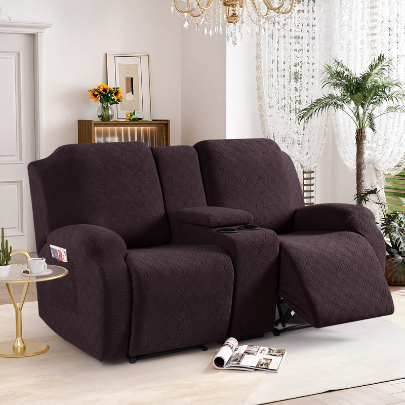 Causeuse inclinable avec housse pour console Wald Stretch, Chocolat / Brun