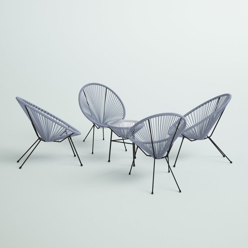 Shepparton 4 - Person Patio Conversation Set, Blue Gray