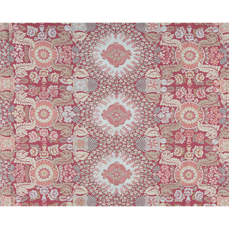 Hand-Knotted High-Quality Rust and Green Area Rug