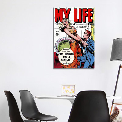 My Husband Was A Gambler (My Life Comic Book) - Wrapped Canvas Print