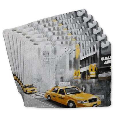 New York City Taxi Braided Polyester Andaluss Set of 6