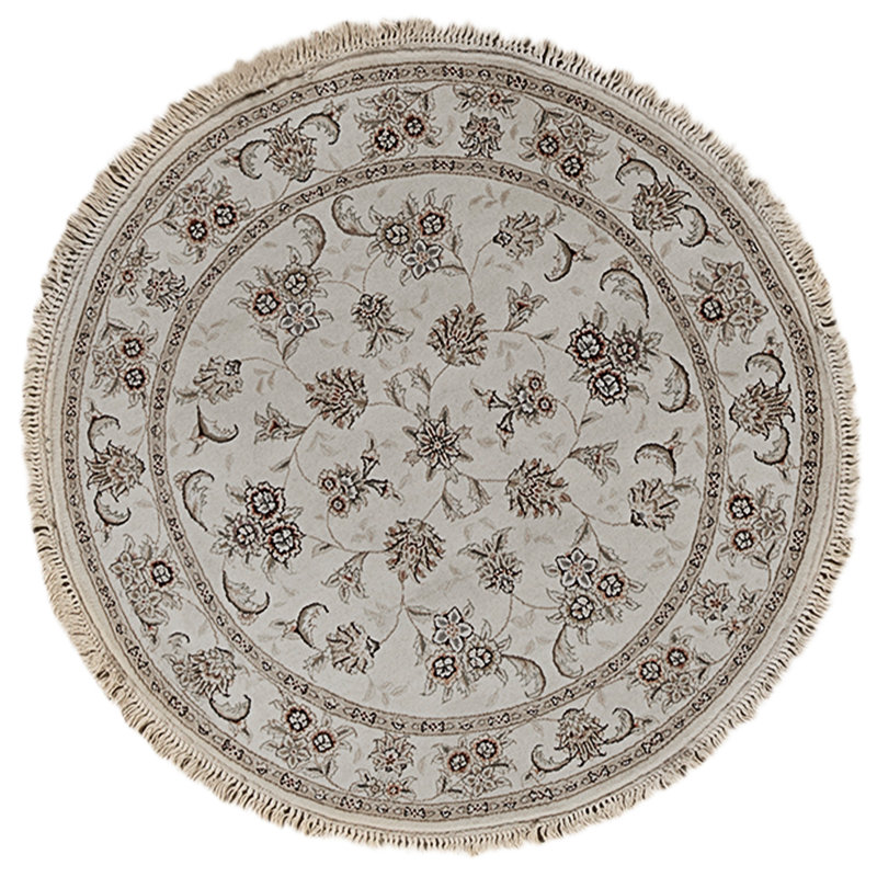 High-Quality Hand-Knotted Ivory Area Rug