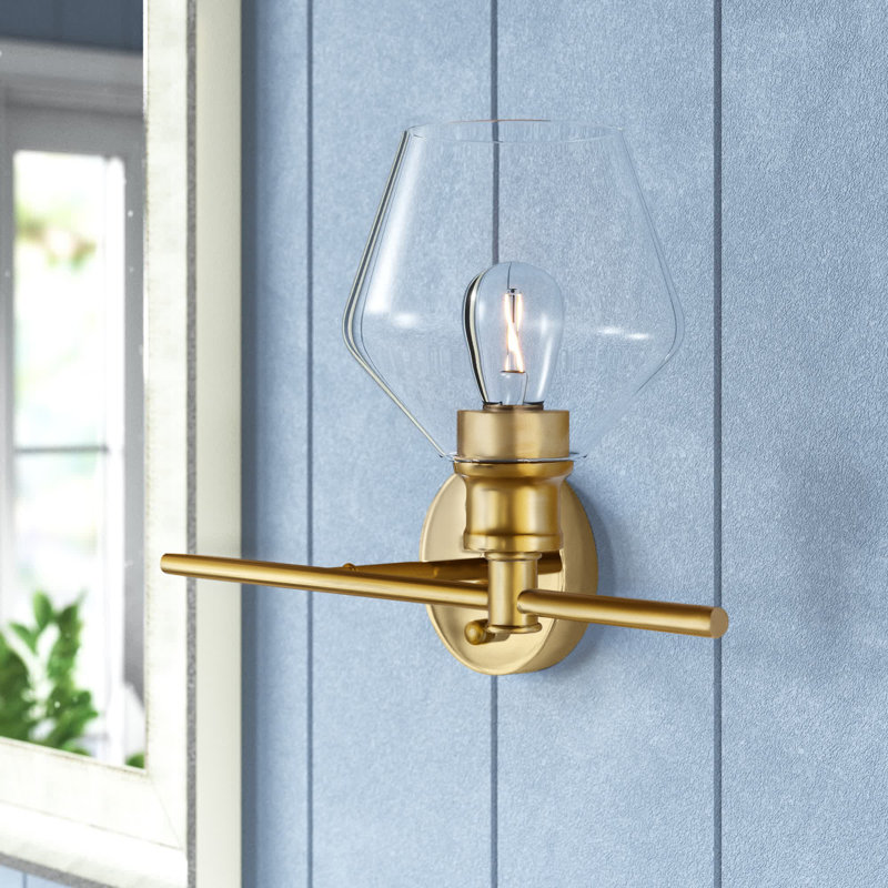 Sullivan Street Dimmable Bath Sconce, Brass, Clear