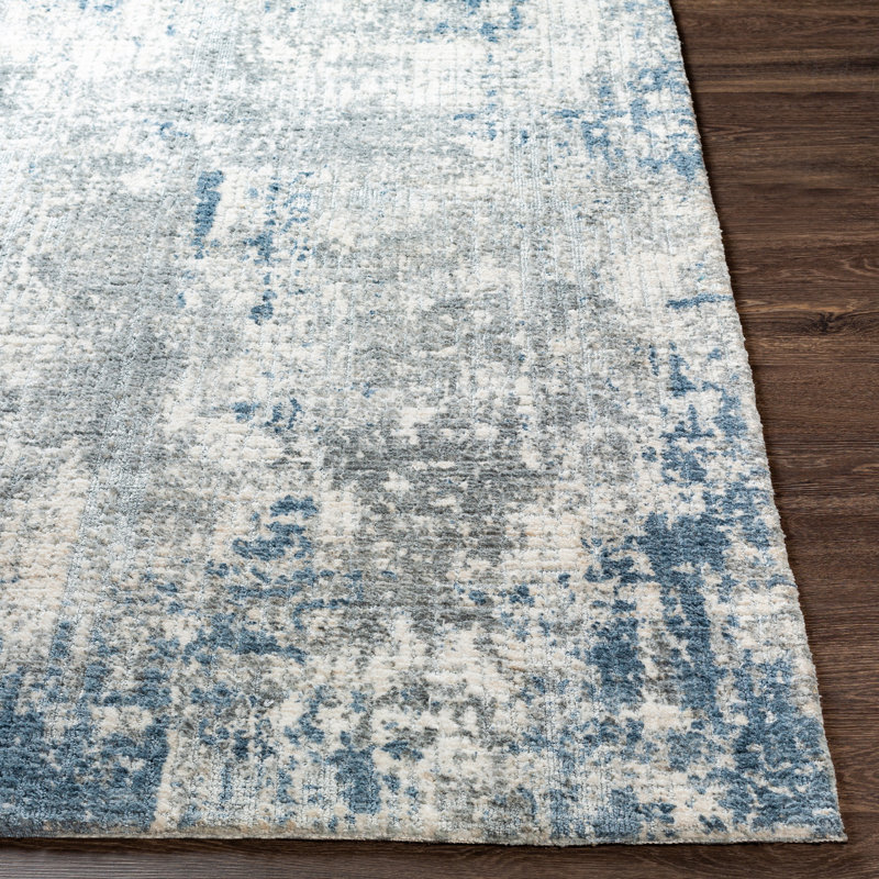 Carmiencke Abstract Handmade Flatweave Gray Area Rug, Rectangle 2' x 3'