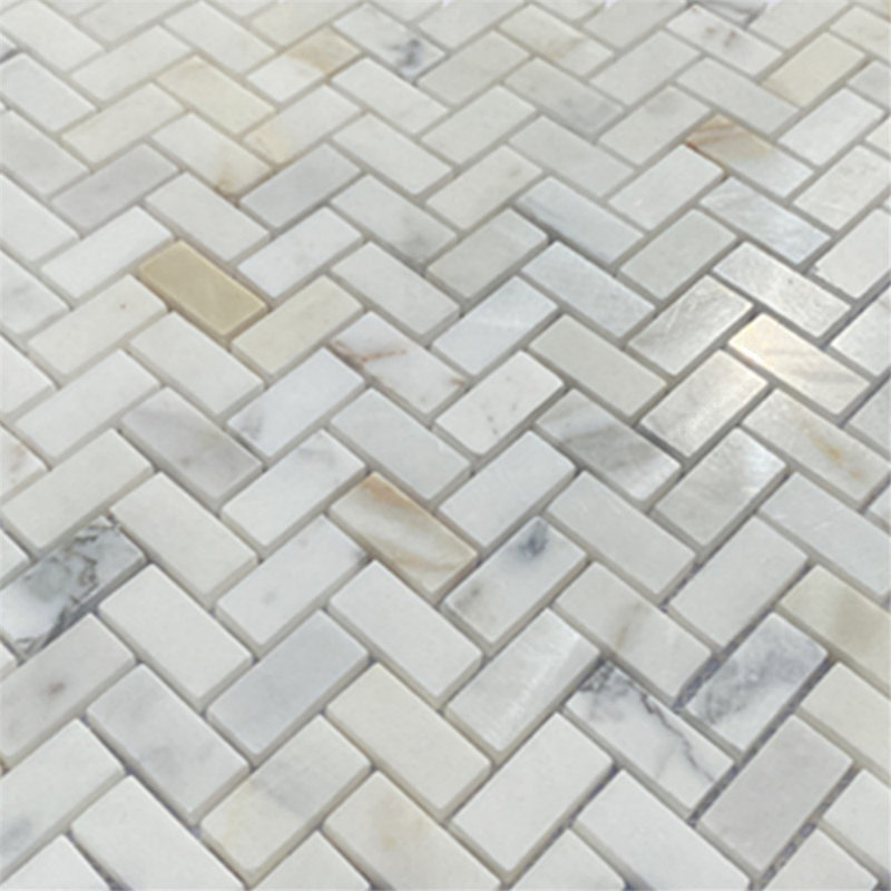 Calacatta 11" x 11" Marble Mosaic Tile, LIght Gray