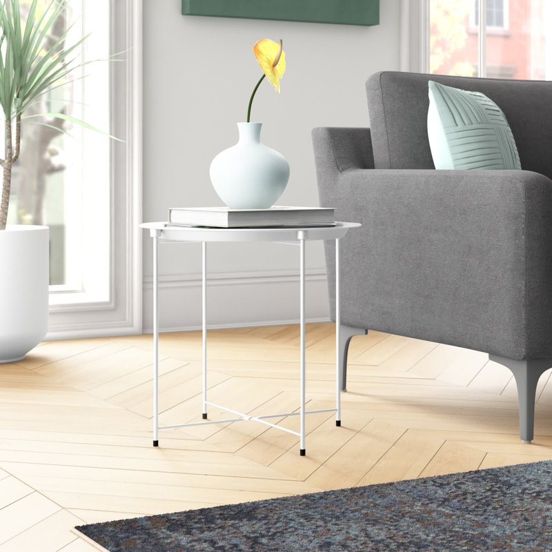  Table de bout à plateau supérieur, Blanc
