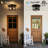 11.8" 2-Light Flush MountLighting, Matte Black, Clear Glass Shade