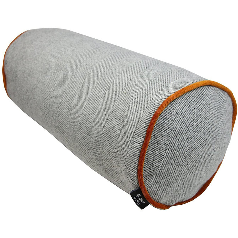 Bolster Cushion, Grey/Orange