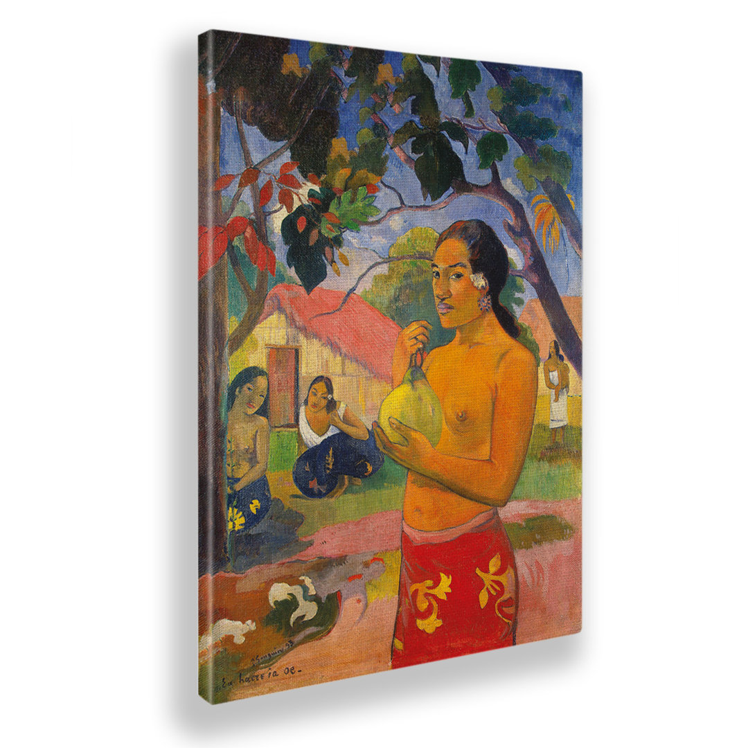 Wandbild Woman Holding A Fruit von Paul Gauguin