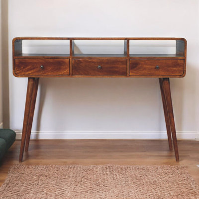 Console en bois massif à trois courbes châtaignier