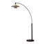 Lampe sur pied à arc 1 lumière Palm Springs - 87 po, abat-jour gris acier et gris, base en marbre, gradateur-66596998