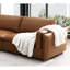 Élégant cuir fleur 3 modulaire avec duvet de plumes et coussins rembourrés de coton, profondeur d'assise confortable et bois composite