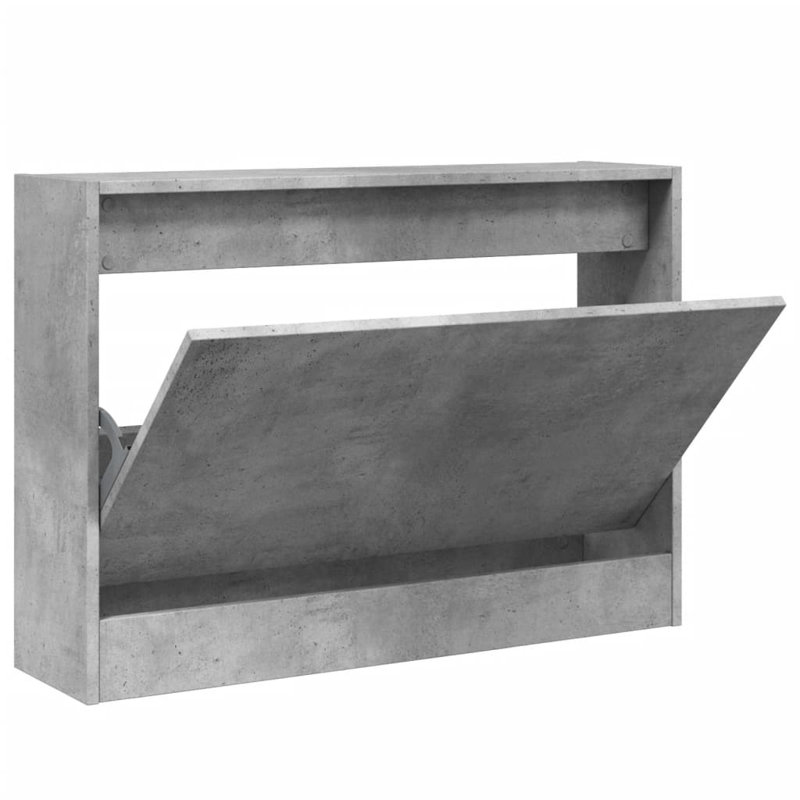 3 Pair Shoe Storage Cabinet, Concrete Grey