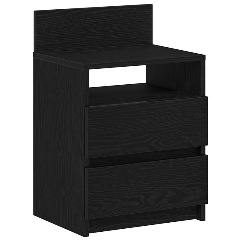 Ryllan 40cm W Manufactured Wood Bedside Table, Black, Individual