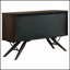 Buffet à 2 portes en noyer foncé Wes avec rangement spacieux, parfait pour une décoration élégante et fonctionnelle.