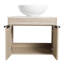 24 " Design Float Bathroom Vanity With Ceramic Basin Set,  Wall Mounted White Oak Vanity  With Door