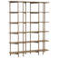 Bibliothèque de 71 pouces de hauteur, bibliothèque à 6 niveaux de 55 po de largeur avec structure en métal, grande bibliothèque industrielle pour bureau à domicile, paravent pour salon