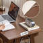 Bureau à 2 tiroirs en bois d'hévéa brun foncé durable-1048837792