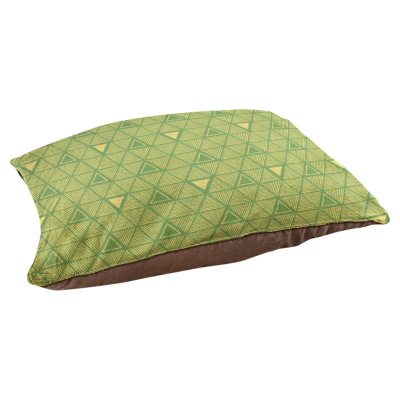 Coussin pour chien Chen, Petit (l 28 po x P 6 po x H 18 po), Vert/jaune