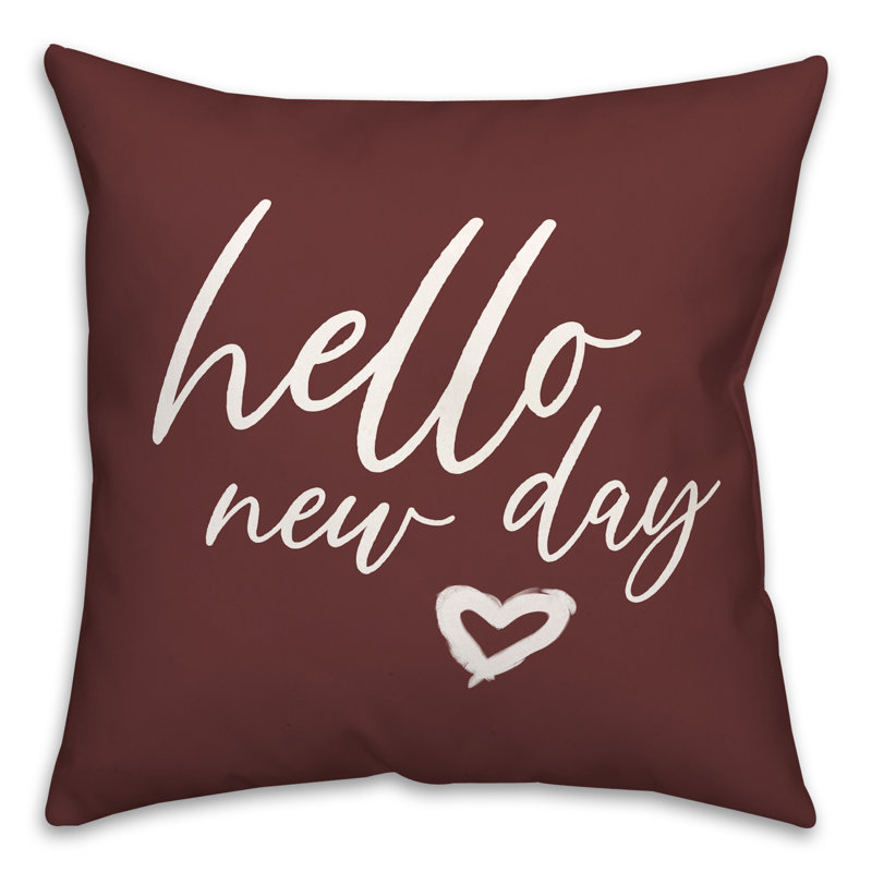  Polyester Indoor/Outdoor Throw Pillow, Maroon, 18" H x 18" W