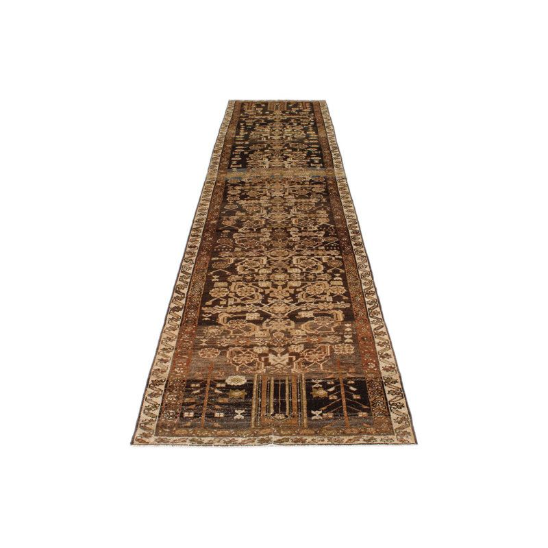 4x13 Brown and Camel Turkish Oushak Runner