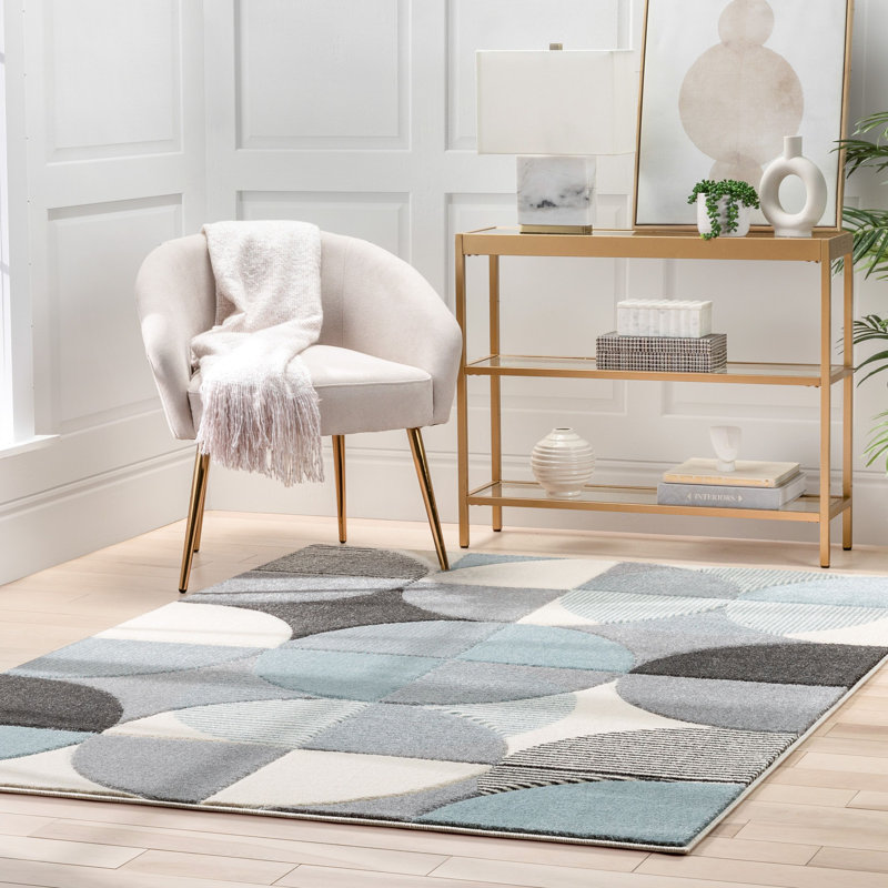 Astrid Geometric Synthetic Area Rug, Rectangle 120 x 160 cm
