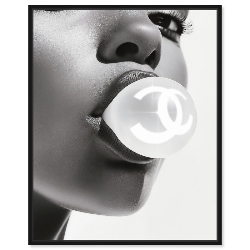 Impression sur toile Bubble Gum Pop par Art Remedy, Cadre flottant noir, 25" H x 21" W
