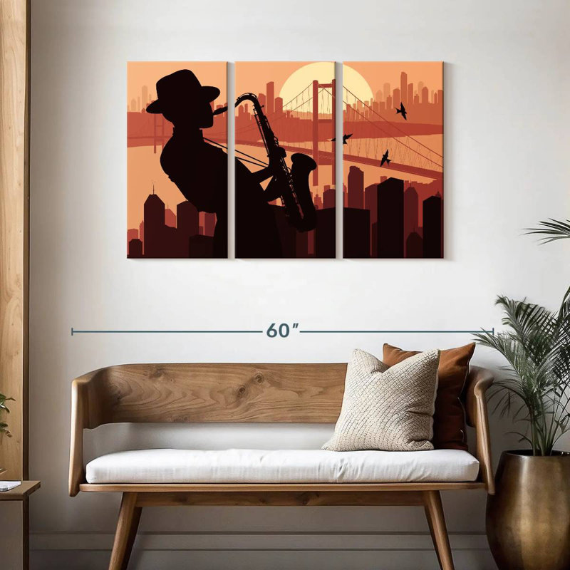 Abarca Sax Player Silhouette, 28" H x 45" W