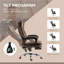 Fauteuil de massage, dossier haut avec massage à 6 points, chaleur, repose-pieds rétractable, hauteur réglable, microfibre brun noyer | Pivote à 360 ° | Inclinaison 135 °