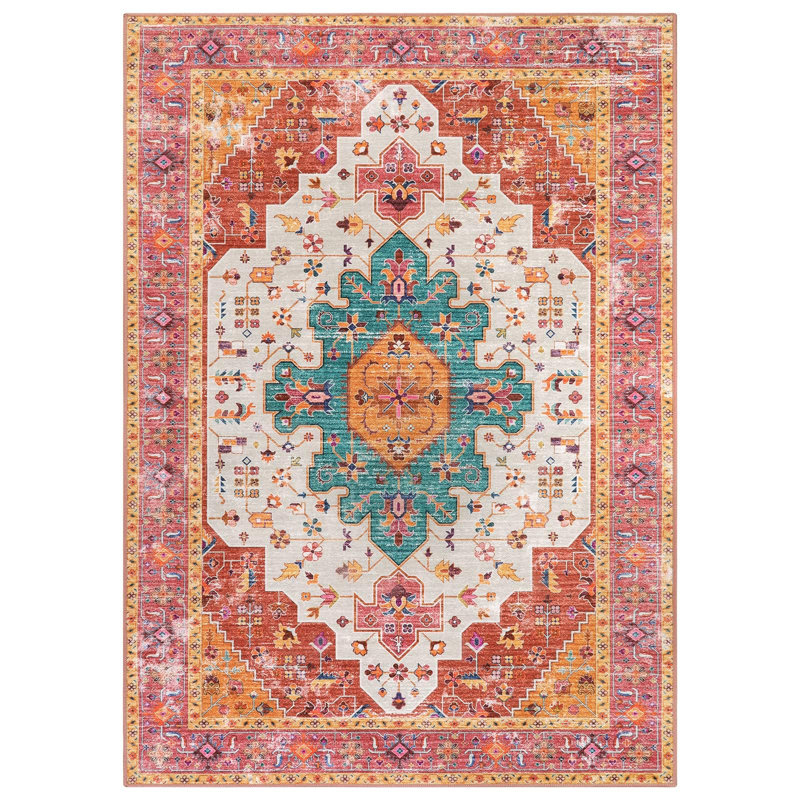 Area Rug Washable Rugs for Living Room Rugs for Bedroom Non Slip Carpet for Nursery Dining Room Playroom, Rectangle 2' x 6'