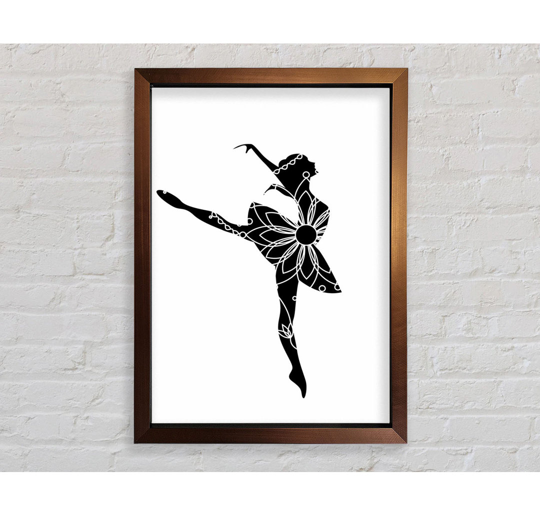 Ballerina Blume Gerahmter Druck