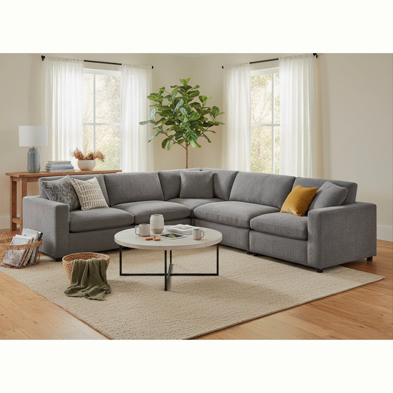 Canapé modulaire 5 pièces Chelsea - gris anthracite, Gris anthracite