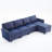Viviette 5 - Piece Velvet Upholstered Sectional Sofa with Storage Space and Adjustable Arm and Back-1093214535