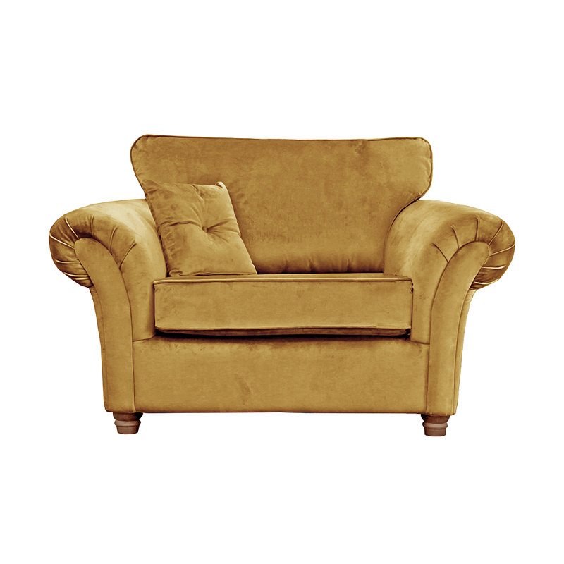 Lila 2 Seater Velvet Loveseat, Mustard