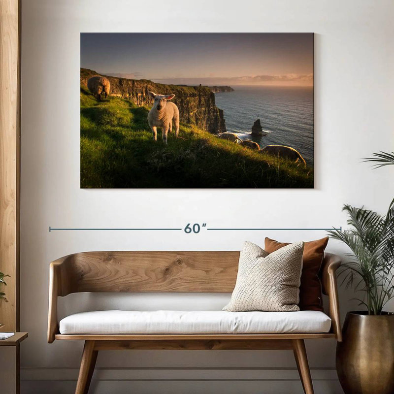 Brampt Moher Cliffs Sheep, 32" H x 48" W