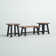 Adam 42" Wide Rustic Industrial Solid Wood 3 Piece Coffee Table Set With 2 Side Tables