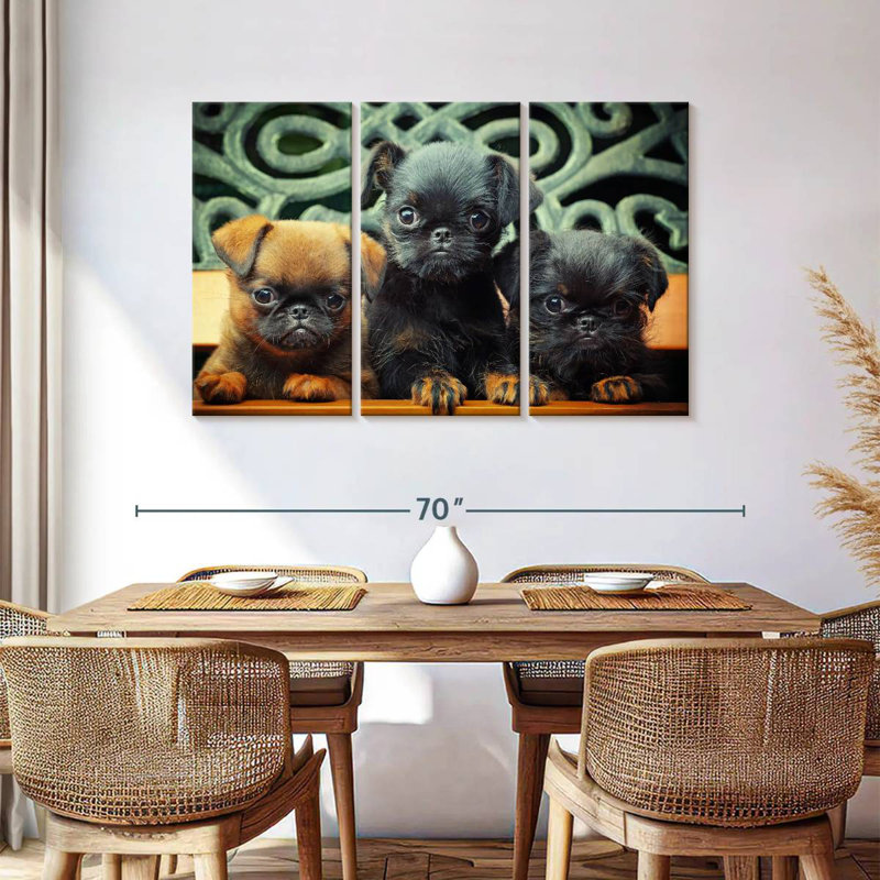 Griffon Puppies, 36" H x 57" W