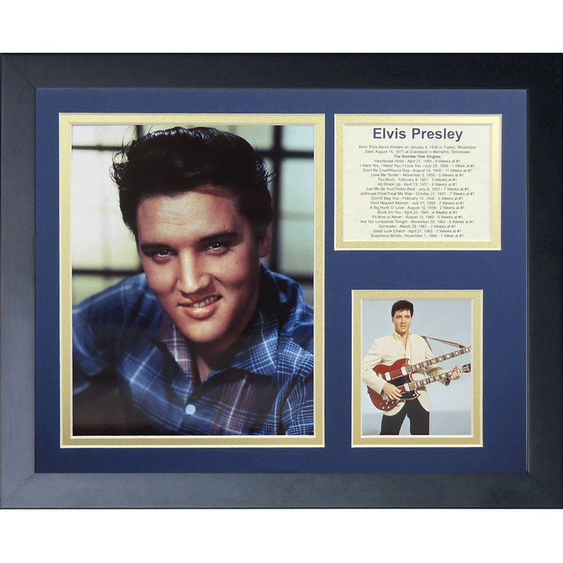 Souvenirs encadrée elvis presley color portrait ii