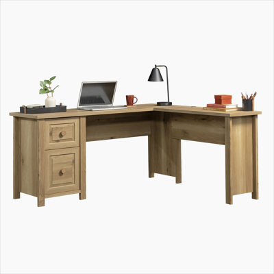 L-Shaped Desk, White Oak finish
