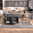 Kitchen Island with Extendable Dining Table-845820237