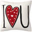 Couvertures décoratives pour la Saint-Valentin 18 x 18, ensemble de 4 taies d'oreiller en lin avec cœur rouge Love You More pour grand canapé