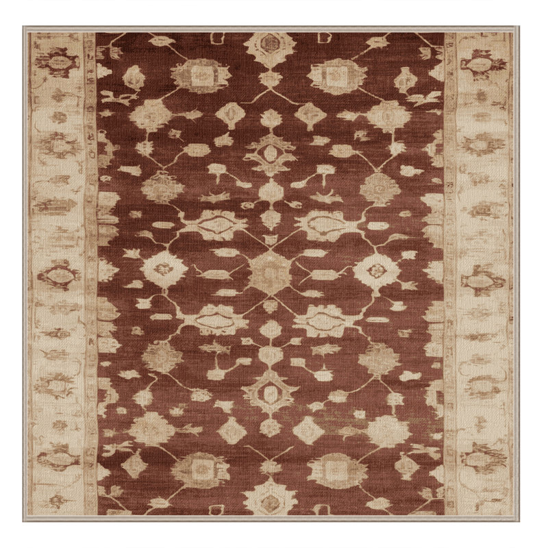 Machine Washable Overdyed Brown Area Rug, Square 7'