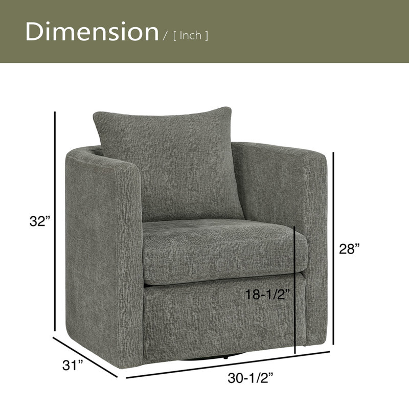 Fauteuil demi-tonneau pivotant, Gris