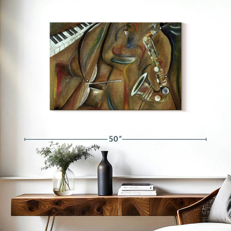 Abarca Burlap Sax, 24" H x 36" W