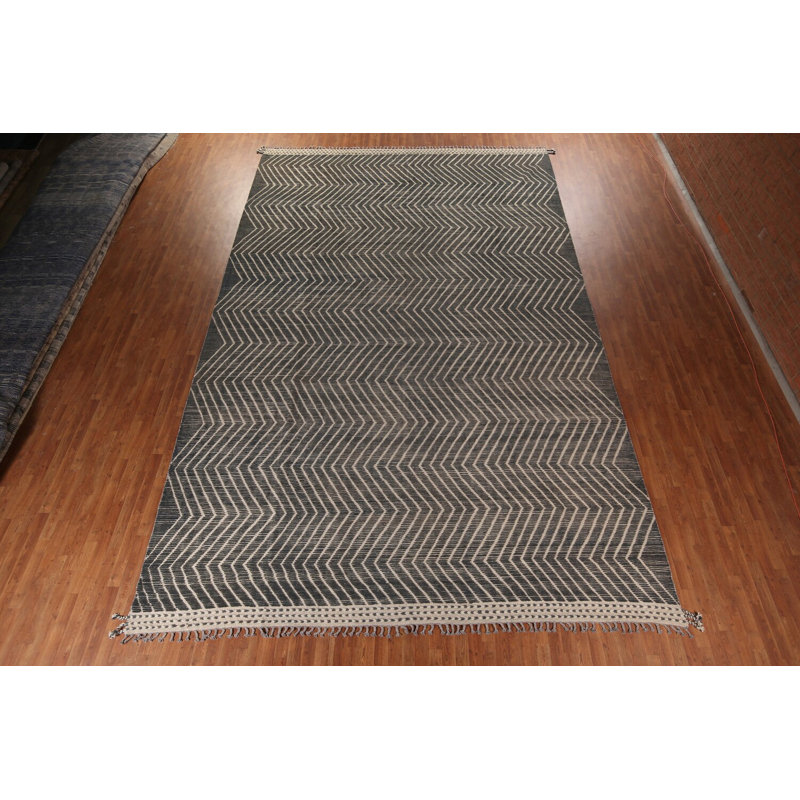 Tapis oriental marocain à motif de chevrons All-Over 12 x 19