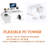 47.3"Office Desk With Power Outlet,2 Monitor Stands,2 Drawers,Side Pocket,Easy To Assemble,Frame Stability Reversible,Use For Home Desk, Computer Desk, Game Table,White-2104080115