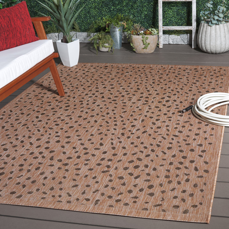 Tapis intérieur / extérieur naturel à motif animalier Arneshia, Rectangle 5 pi 3 po x 7 pi 7 po